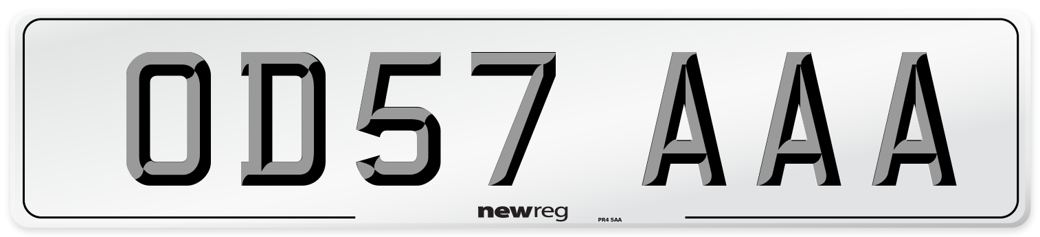 OD57 AAA Number Plate from New Reg
